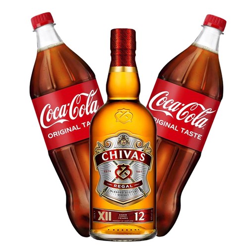 Chivas Regal 12 Blended Scotch Whisky 70cl with Coca-Cola Mixer